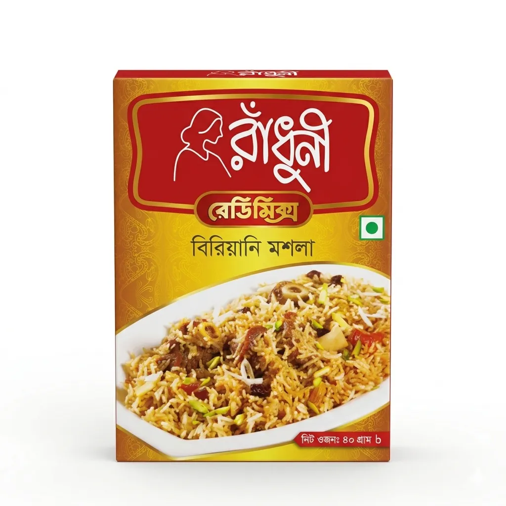 রাধুনী রেডিমিক্স বিরিয়ানি মসলা নিট ওজন ৪০ গ্রাম